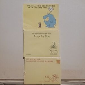 Yellow Cartoon Sticky Note Pads - Pack of 3